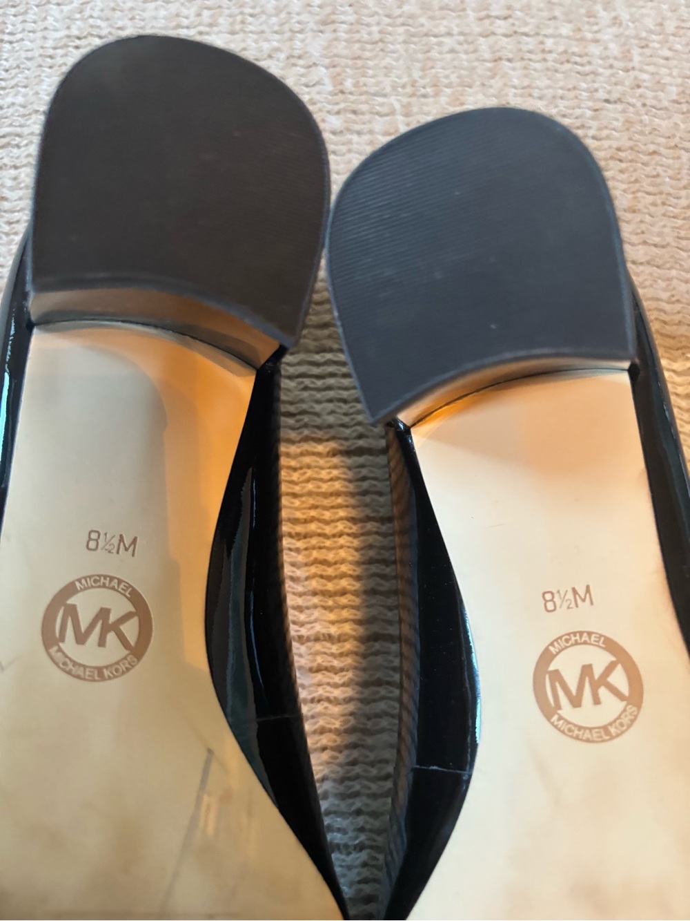MICHAEL Michael Kors Black Patent Leather Round-Toe Heels with Buckle Accent - Picture 7 of 8